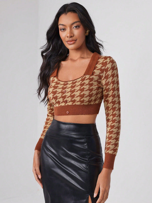 ELPIDA Jersey Corto Con Patron Houndstooth