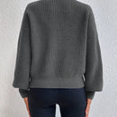 Frenchy Sueter Holgado De Cuello Alto De Color Solido Con Hombros Caidos
