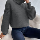 Frenchy Sueter Holgado De Cuello Alto De Color Solido Con Hombros Caidos