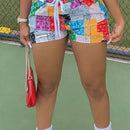 Shorts de playa sueltos casuales con estampado de flores de paisley y nueces de diseno europeo y americano para mujeres en verano