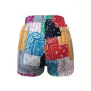Shorts de playa sueltos casuales con estampado de flores de paisley y nueces de diseno europeo y americano para mujeres en verano