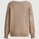 ROMWE Grunge Punk Sueter Desgastado Con Patron Cruzado