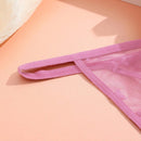 Conjunto de 6 tangas de encaje con patron de mariposas de unicolor con banda de cintura delgada, lenceria sexy para mujeres