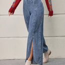 LUNE Pantalones De Mezclilla Para Mujer Con Dobladillo Dividido