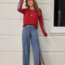LUNE Pantalones De Mezclilla Para Mujer Con Dobladillo Dividido