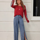 LUNE Pantalones De Mezclilla Para Mujer Con Dobladillo Dividido