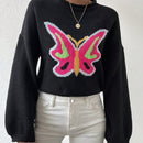 Essnce Jersey De Hombro Caido Con Estampado De Mariposas Para Mujer