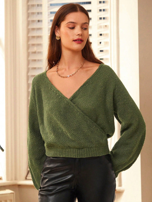 Frenchy Jersey para mujeres de manga murcielago cruzado