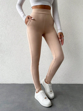 Leggings de yoga de color solido para mujer