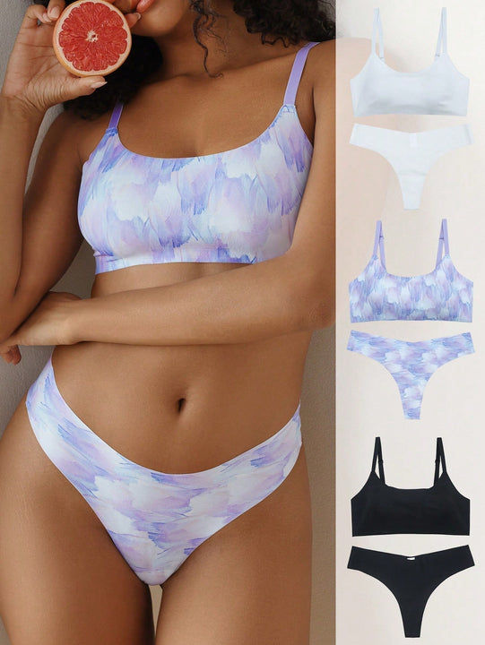 Conjunto De Lenceria Cami Bra Y Thong De 3 Juegos