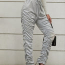 Unity Pantalon Largo Plisado Con Cintura Elastica Y Nudo
