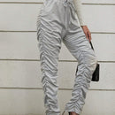 Unity Pantalon Largo Plisado Con Cintura Elastica Y Nudo