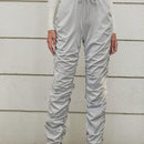 Unity Pantalon Largo Plisado Con Cintura Elastica Y Nudo