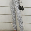 Unity Pantalon Largo Plisado Con Cintura Elastica Y Nudo