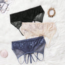 3 Piezas/paquete Ropa Interior Sexy Con Patron Floral En Tallas Estandar