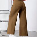 Pantalones De Mezclilla Acampanados Y Cortos Con Pierna Ancha Para Mujer