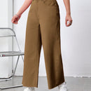 Pantalones De Mezclilla Acampanados Y Cortos Con Pierna Ancha Para Mujer