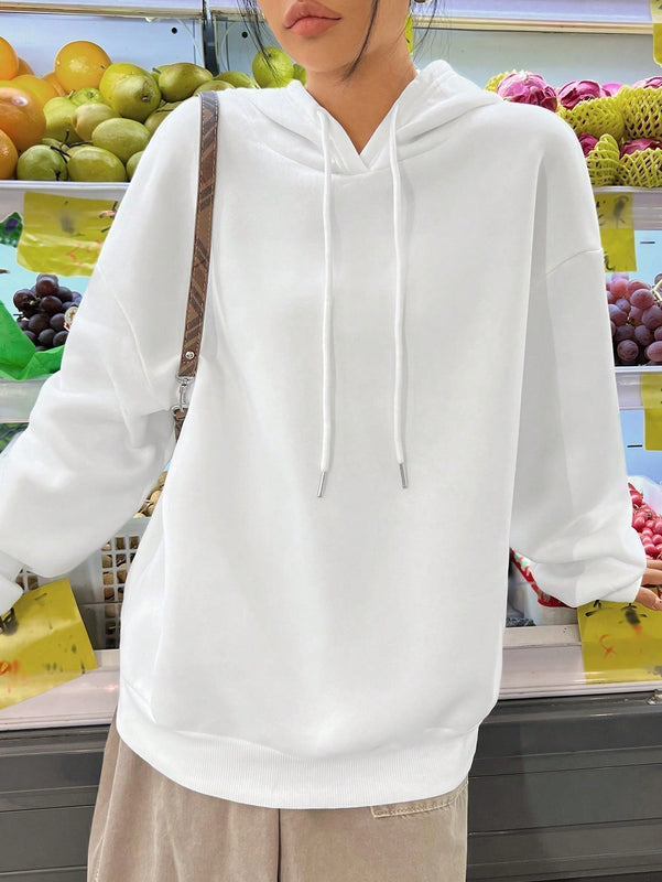 Ezwear sudadera holgada con capucha y estampado grafico cristiano "amar como jesus" con cara sonriente y texto para mujer