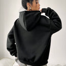 Ezwear sudadera informal tipo streetwear con lema, con corte holgado, estampado negro y rosa, para mujer, otono invierno
