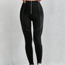Essnce Pantalones Largos Entallados Con Cremallera Y Costuras En Relieve Para Damas