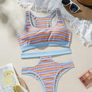 Juego De Ropa Interior De Mujer Con Rayas De Colores