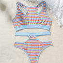 Juego De Ropa Interior De Mujer Con Rayas De Colores