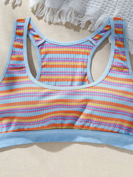 Juego De Ropa Interior De Mujer Con Rayas De Colores