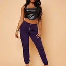 SXY Pantalones De Bolsillo Tejidos