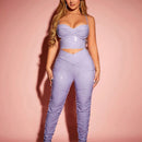 SXY Pantalones Apilados Largos De Color Purpura Ajustados Para Mujeres, Para El Ano Nuevo