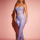 SXY Pantalones Apilados Largos De Color Purpura Ajustados Para Mujeres, Para El Ano Nuevo