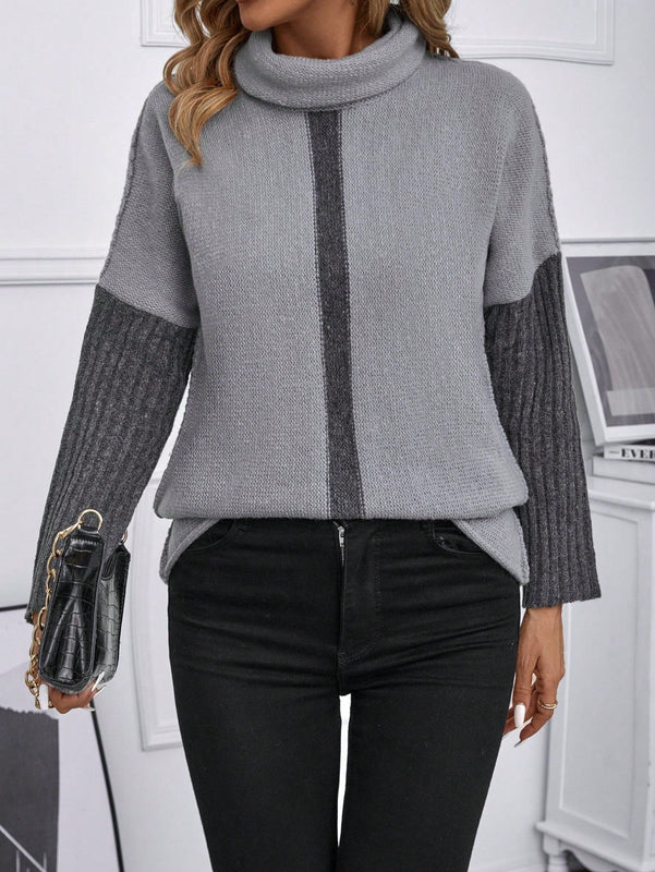 EMERY ROSE Jersey Con Cuello De Abrigo Y Contraste