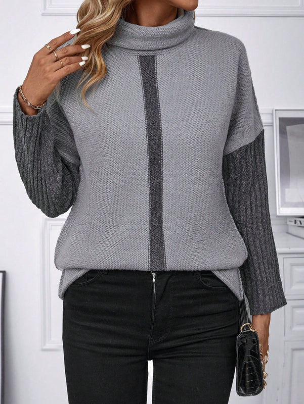 EMERY ROSE Jersey Con Cuello De Abrigo Y Contraste