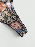 ROMWE Fairycore Conjunto De Ropa Interior De Mujer Con Estampado Floral (Brasier Y Tangas)