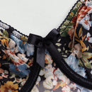 ROMWE Fairycore Conjunto De Ropa Interior De Mujer Con Estampado Floral (sujetador Y Bragas)