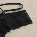 3 piezas de tangas de encaje cruzado para mujer, negro/blanco/rojo