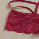 3 piezas de tangas de encaje cruzado para mujer, negro/blanco/rojo