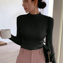 DAZY Jersey De Cuello Alto Con Mangas Largas Para Mujer
