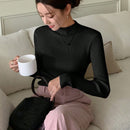 DAZY Jersey De Cuello Alto Con Mangas Largas Para Mujer