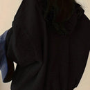Ezwear sudadera con capucha casual de mujer con bordado de letras, para otono/invierno