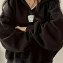 Ezwear sudadera con capucha de manga larga informal con estampado de letra, hombros caidos y cordon, para otono