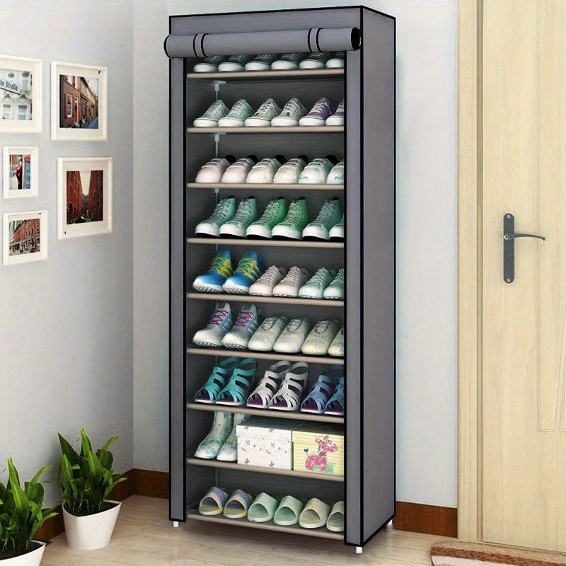 Zapatero Multinivel Ahorrador de Espacio - Antipolvo, Diseño Moderno con Tela No Tejida y Estructura de Acero al Carbono para el Hogar, Residencias Estudiantiles y Entradas