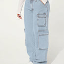 SXY Jeans cargo con bolsillo con solapa