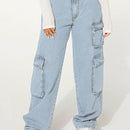 SXY Jeans cargo con bolsillo con solapa