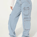 SXY Jeans cargo con bolsillo con solapa