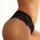 Ropa Interior De Tanga Sexy De Encaje Para Mujer, Tentadores Pantis Transpirables Con Huecos En La Cintura Baja
