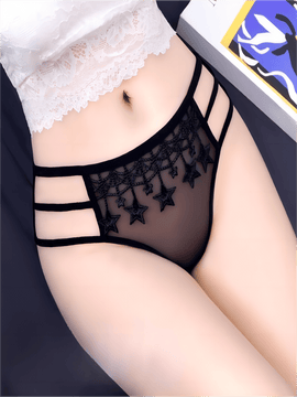 Tanga Sexy De Encaje, Estrella De Bajo Ascenso Con Colgante Transparente De Malla Transpirable Para El Verano