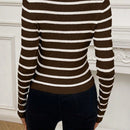 Clasi Sueter Casual De Rayas Para Mujeres