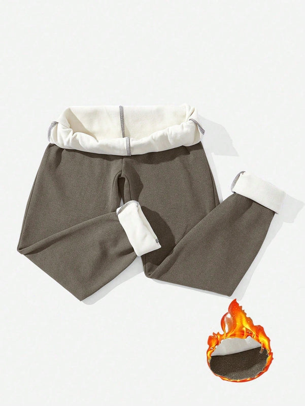 Pantalones Largos De Ajuste Delgado Con Bordado De Letras