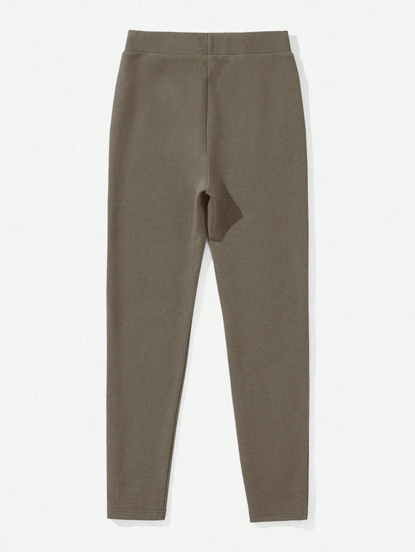 Pantalones Largos De Ajuste Delgado Con Bordado De Letras