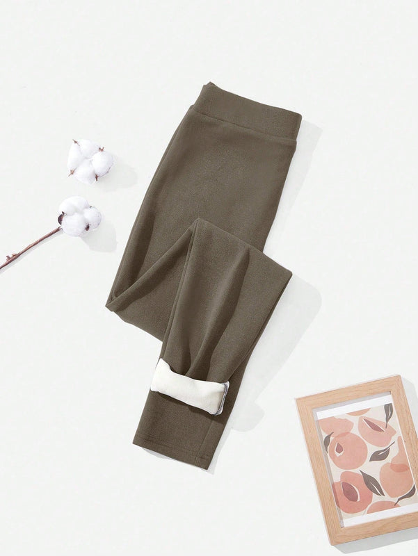 Pantalones Largos De Ajuste Delgado Con Bordado De Letras